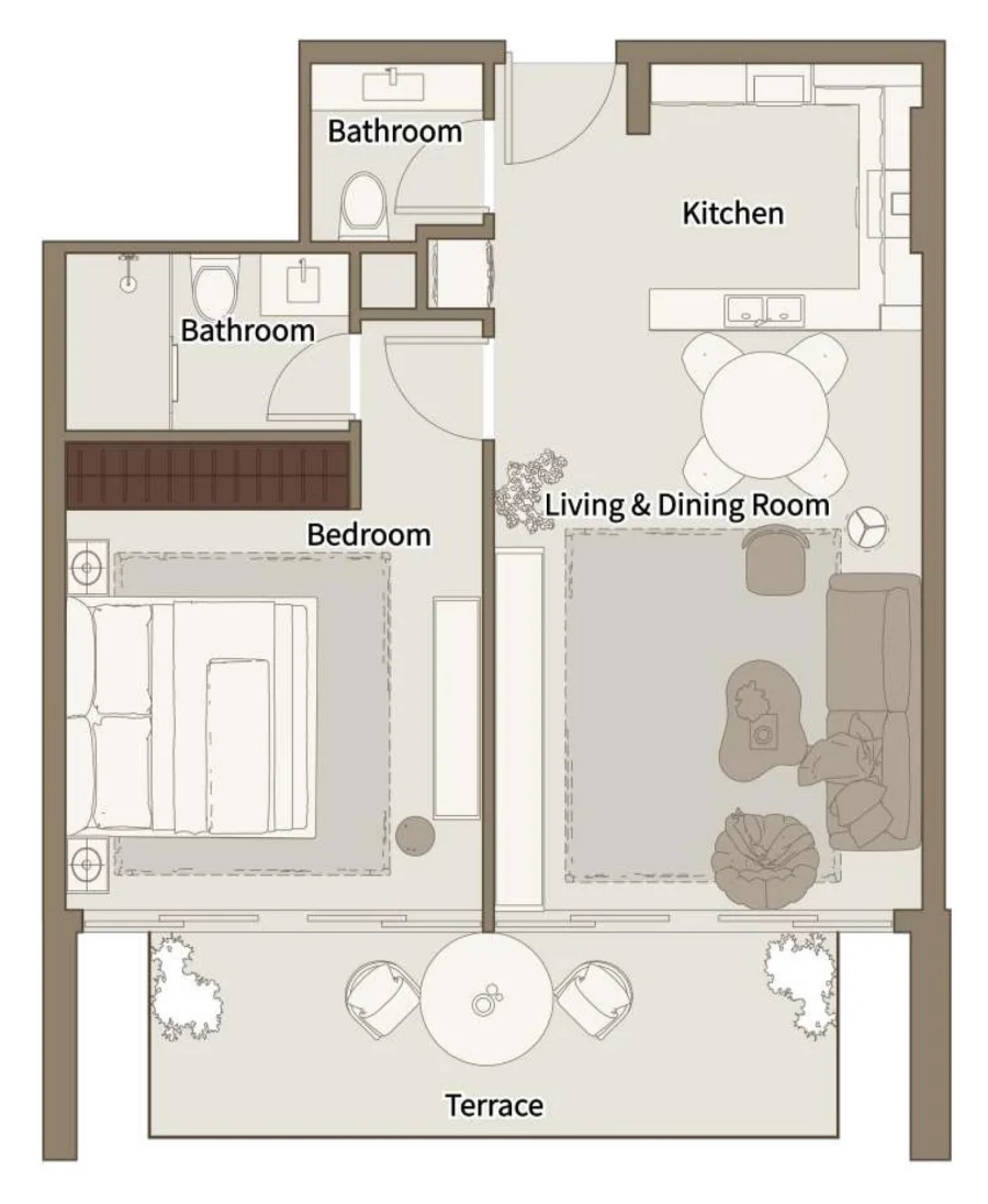 1 BR — 1 Bedroom Type A