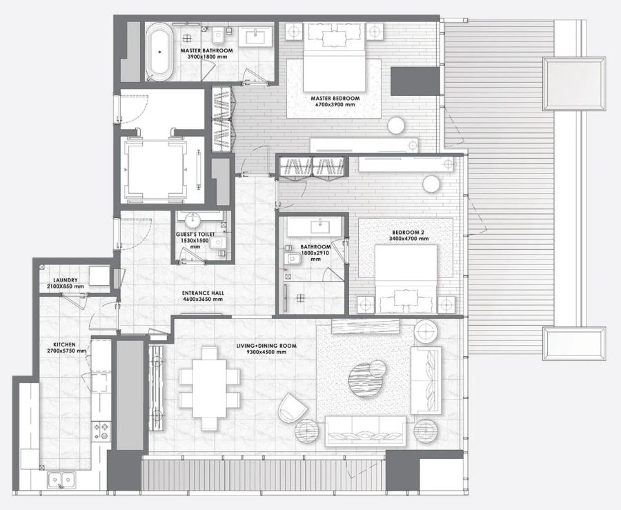 2 BR — 2 Bedroom Series F2 04