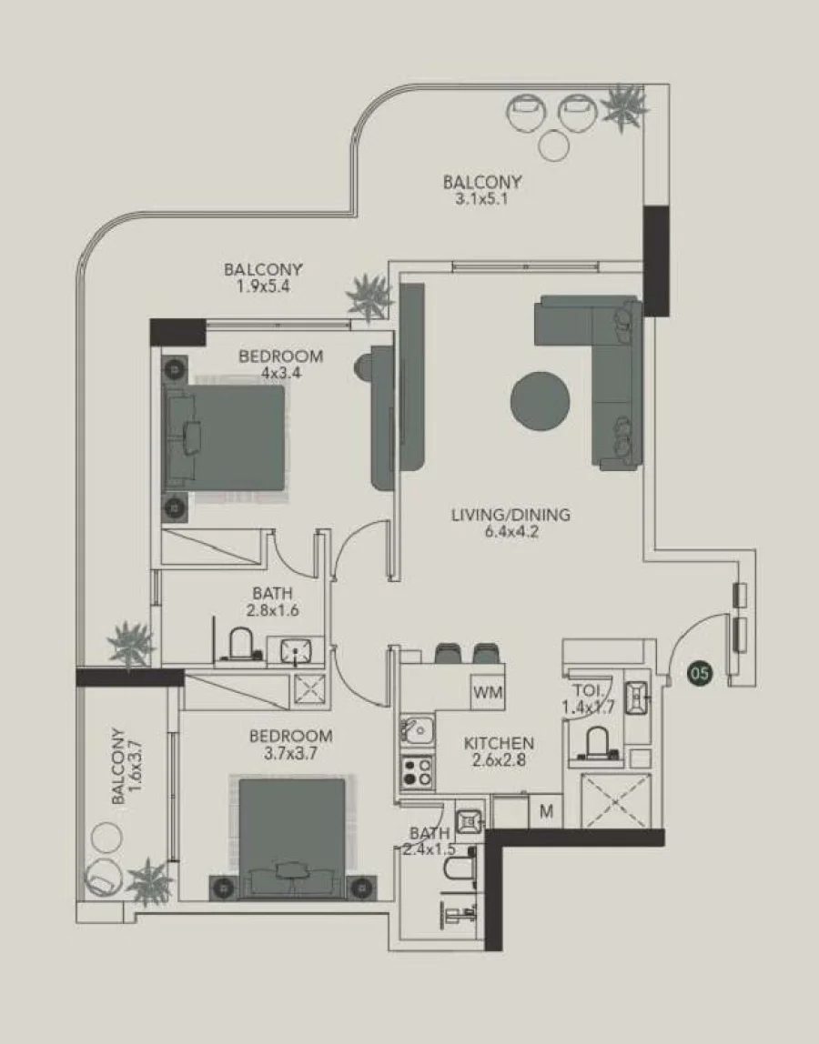2 BR — 2 Bedroom