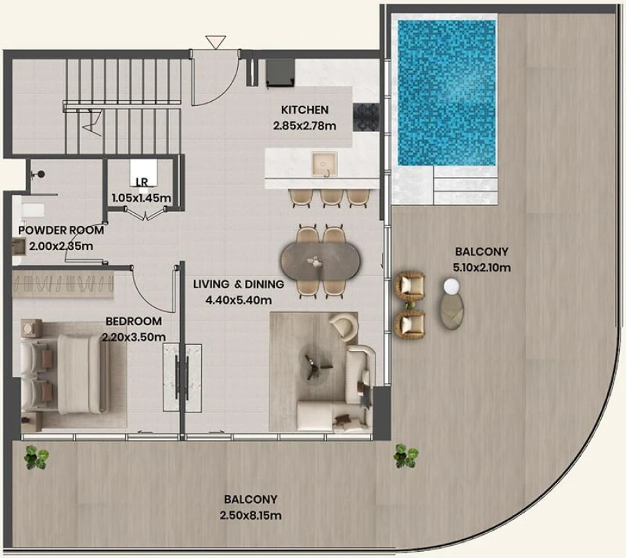 3 BR — 3 Bedroom Duplex