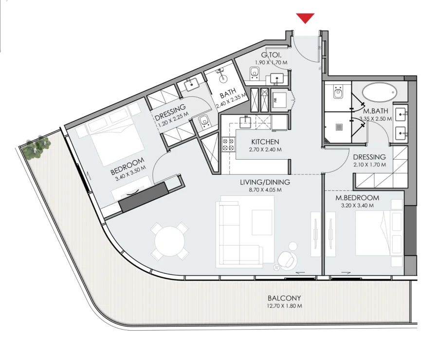 2 BR — UNIT 2B-B1