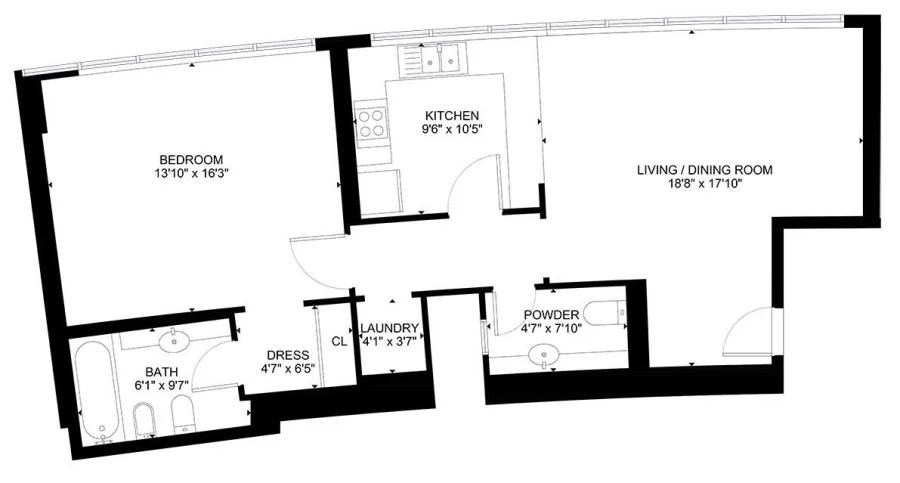 1 BR — 1 Bedroom Type 1