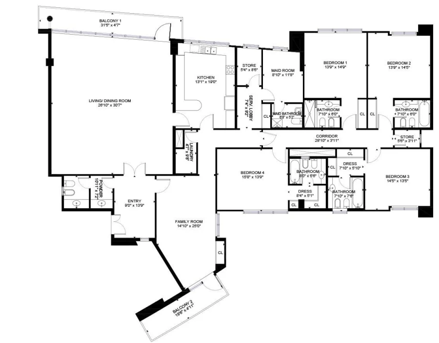 4 BR — 4 Bedroom Type 1