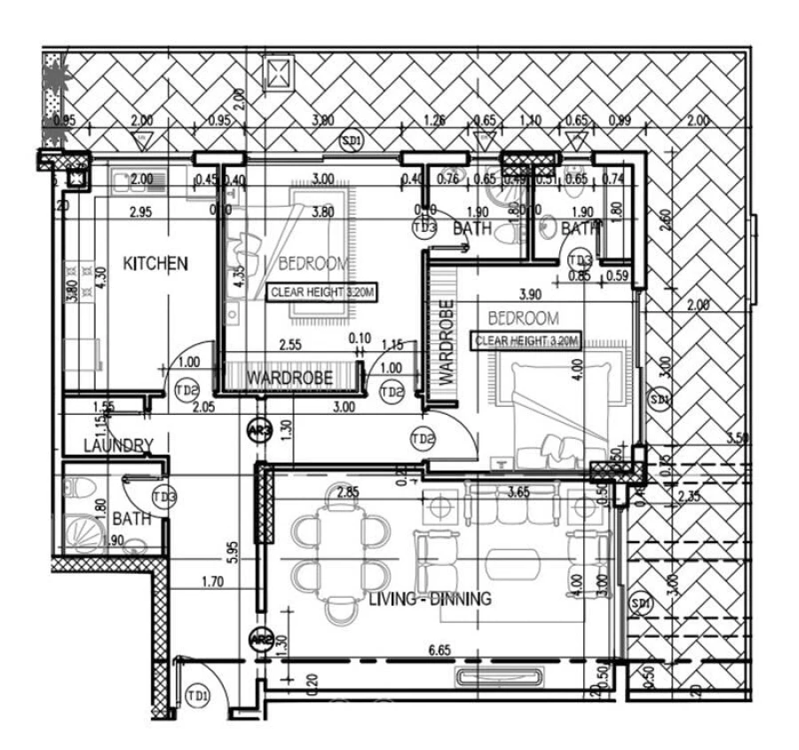 2 BR — 2 Bedroom 402