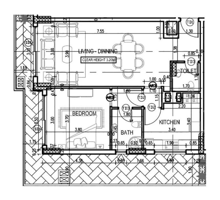 1 BR — 1 Bedroom 408