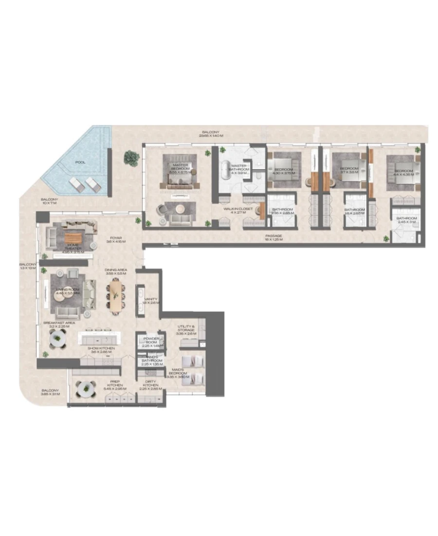 4 BR — 4 Bedroom Penthouse Type A
