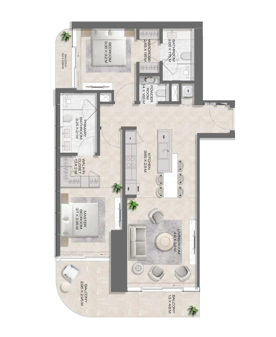 2 BR — 2 Bedroom Type B