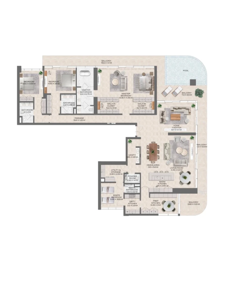 3 BR — 3 Bedroom Penthouse Type A