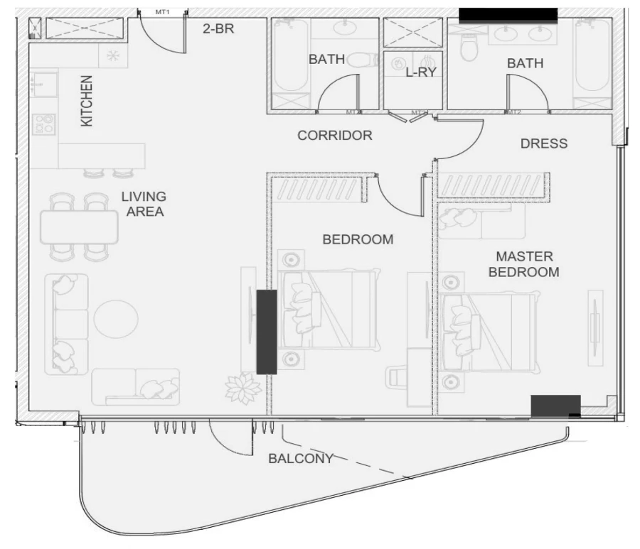 2 BR — 2 Bedroom Type B2 (2)