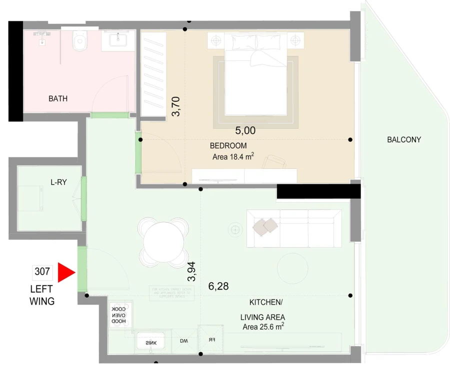 1 BR — 1 Bedroom 7