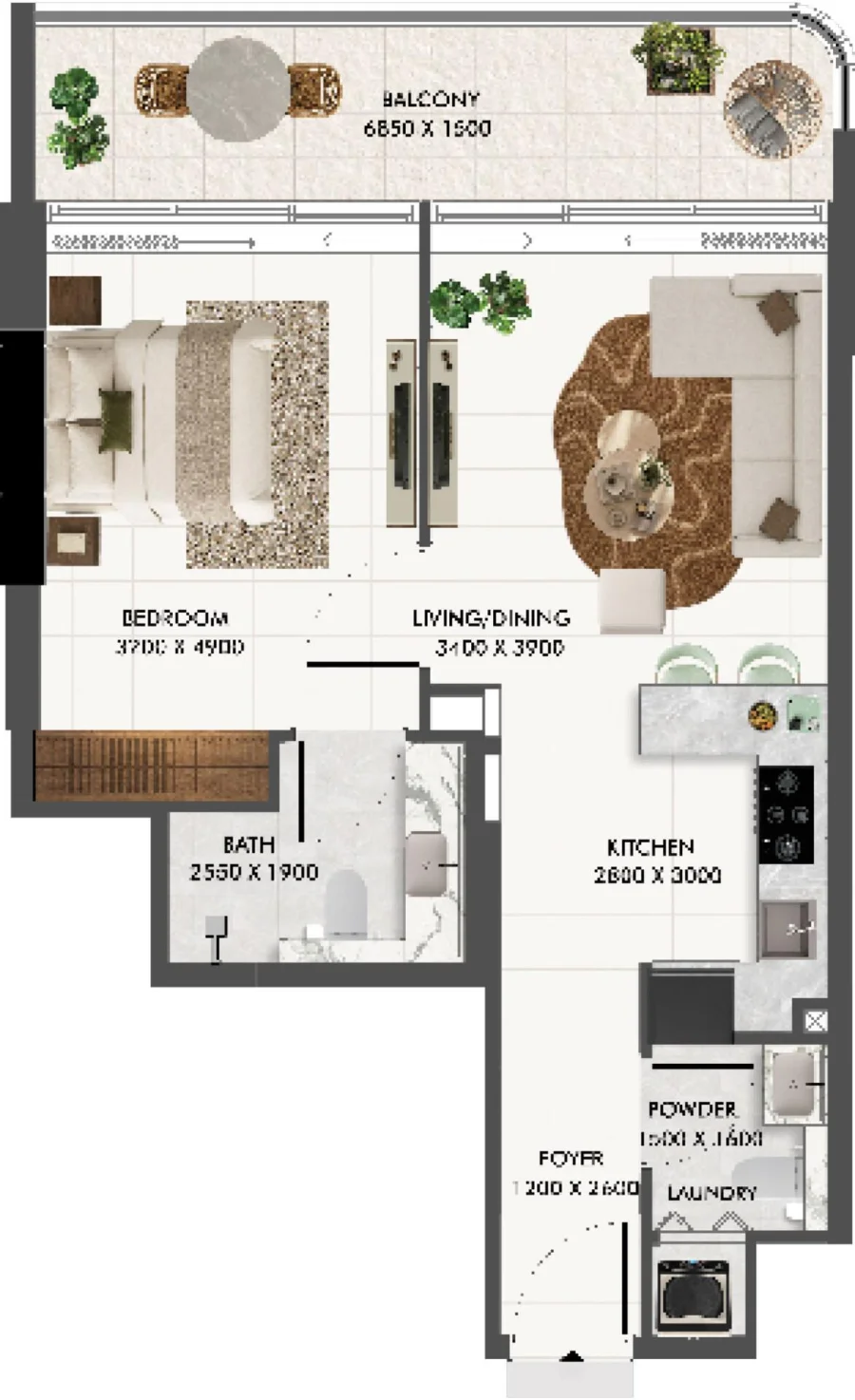 1 BR — 1 Bedroom Type 1
