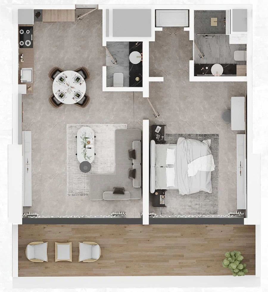 1 BR — 1 Bedroom Type 1