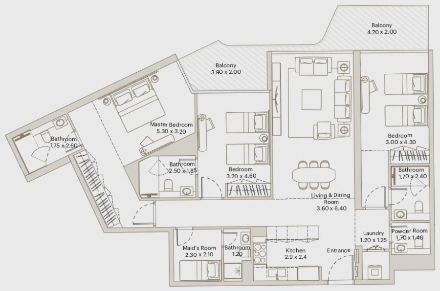 3 BR — 3 Bedroom Type 3A