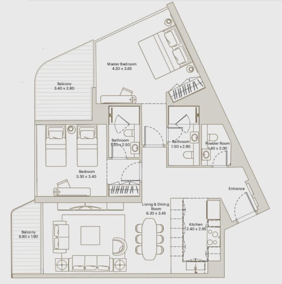 2 BR — 2 Bedroom Type 8A