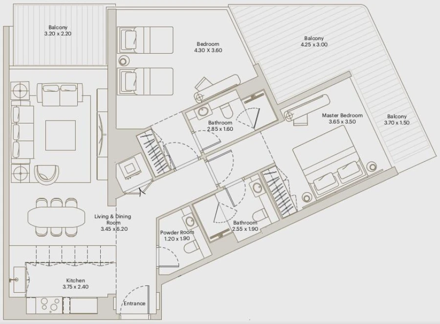 2 BR — 2 Bedroom Type 6B