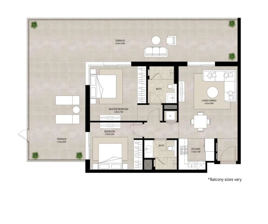 2 BR — 2 Bedroom - Unit type D1