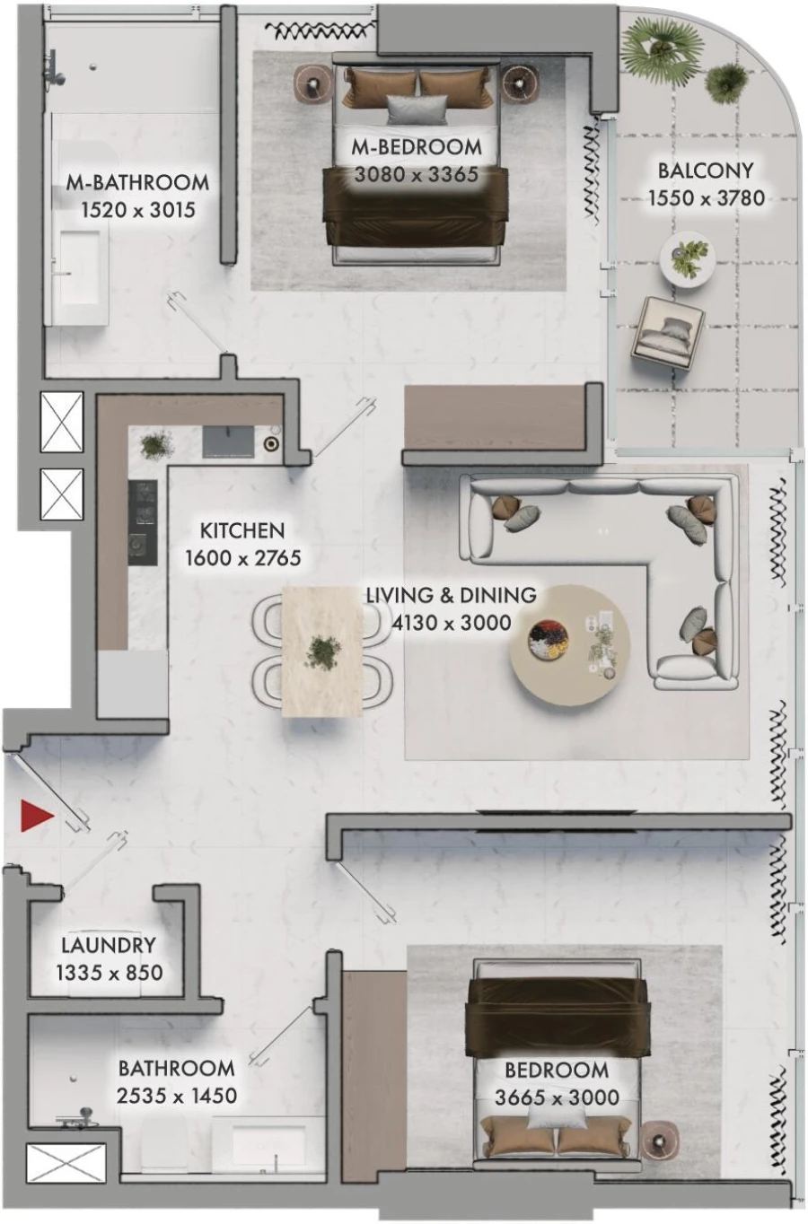 2 BR — 2 Bedroom Type 8
