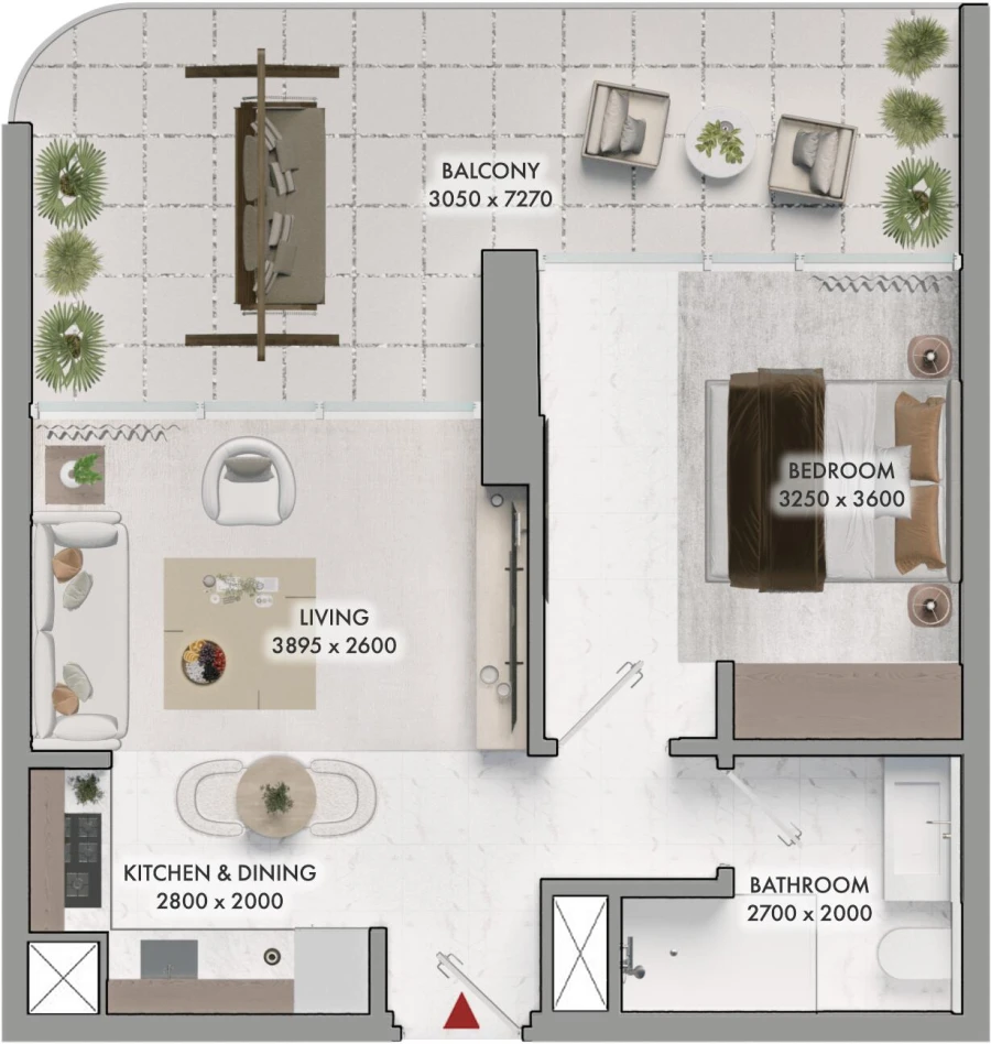 1 BR — 1 Bedroom Type 1