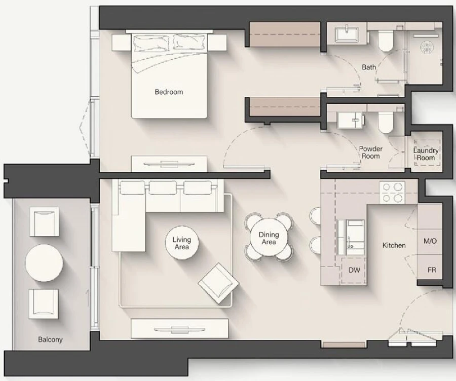 1 BR — 1 Bedroom Type A