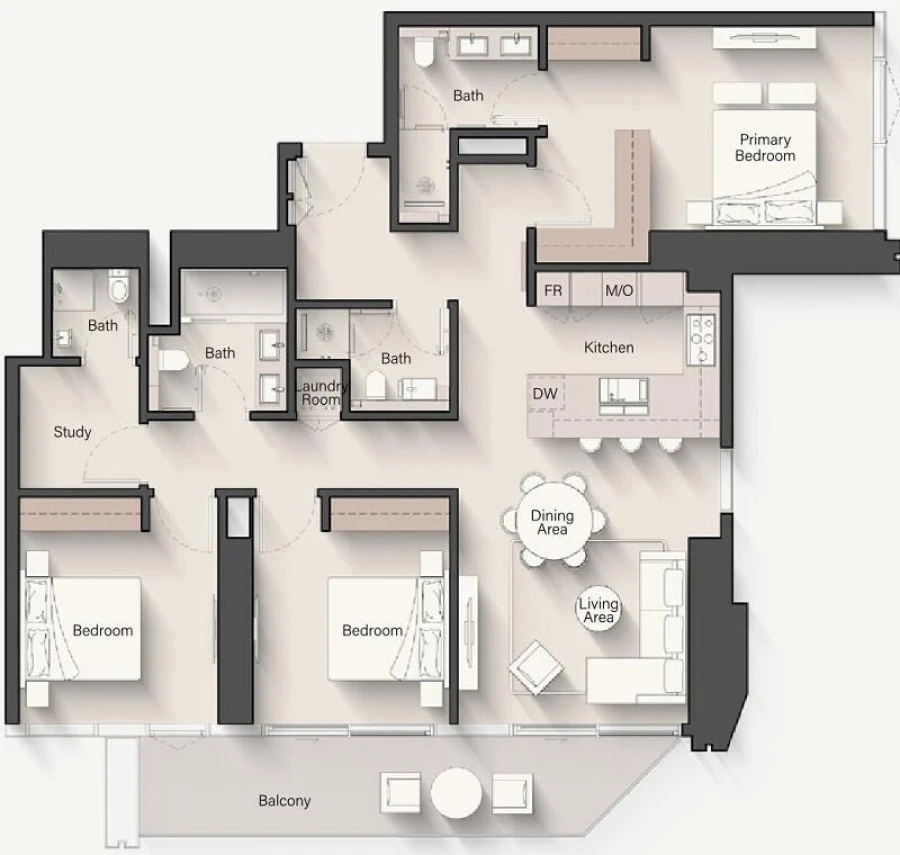 3 BR — 3 Bedroom Type A