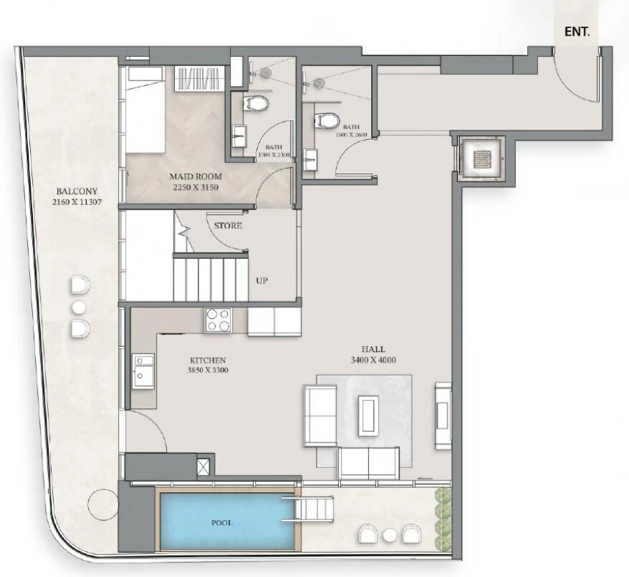3 BR — 3 Bedroom Duplex Apartment Type 1