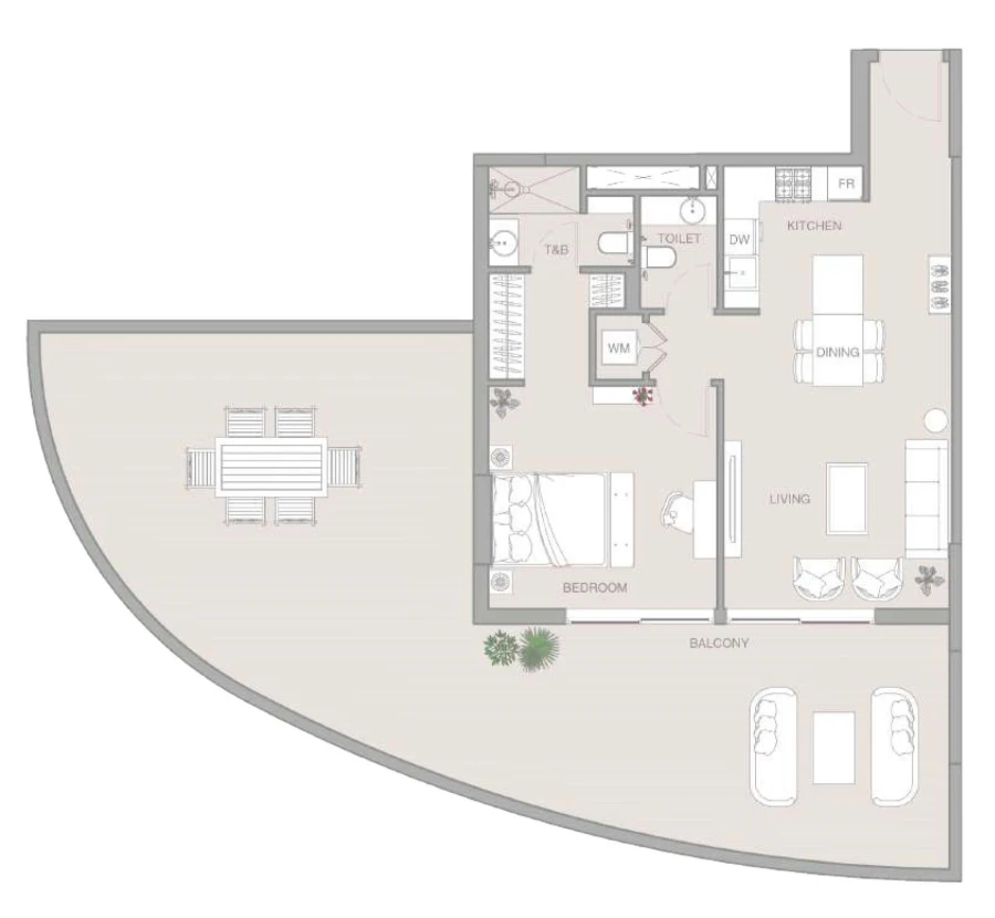 1 BR — 1 Bedroom Type B