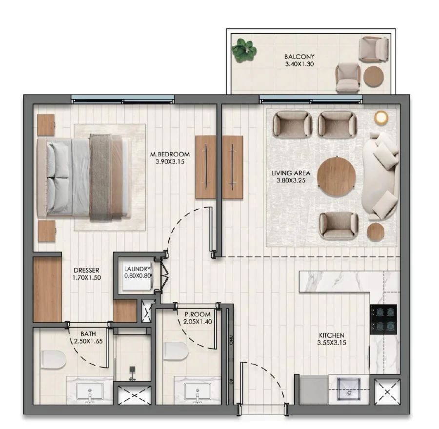 1 BR — 1 Bedroom Type A