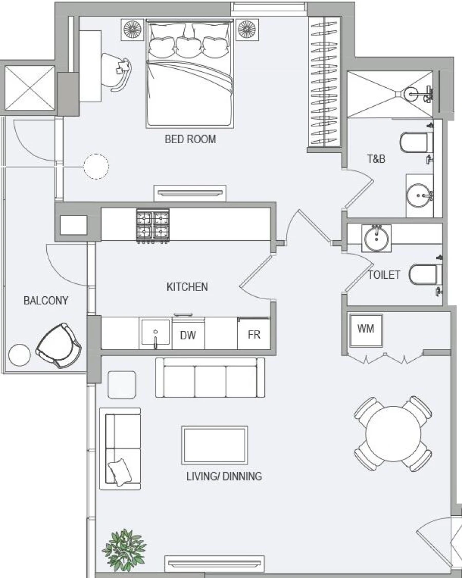 1 BR — 1 Bedroom Type E