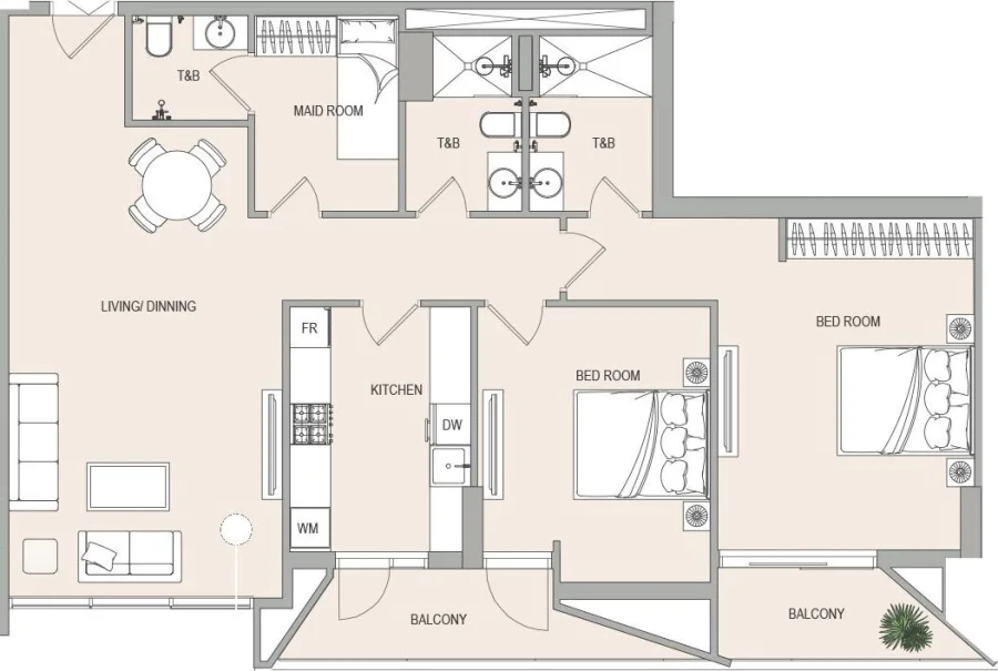 2 BR — 2 Bedroom Type B