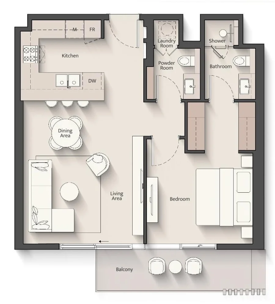 1 BR — 1 Bedroom Type A