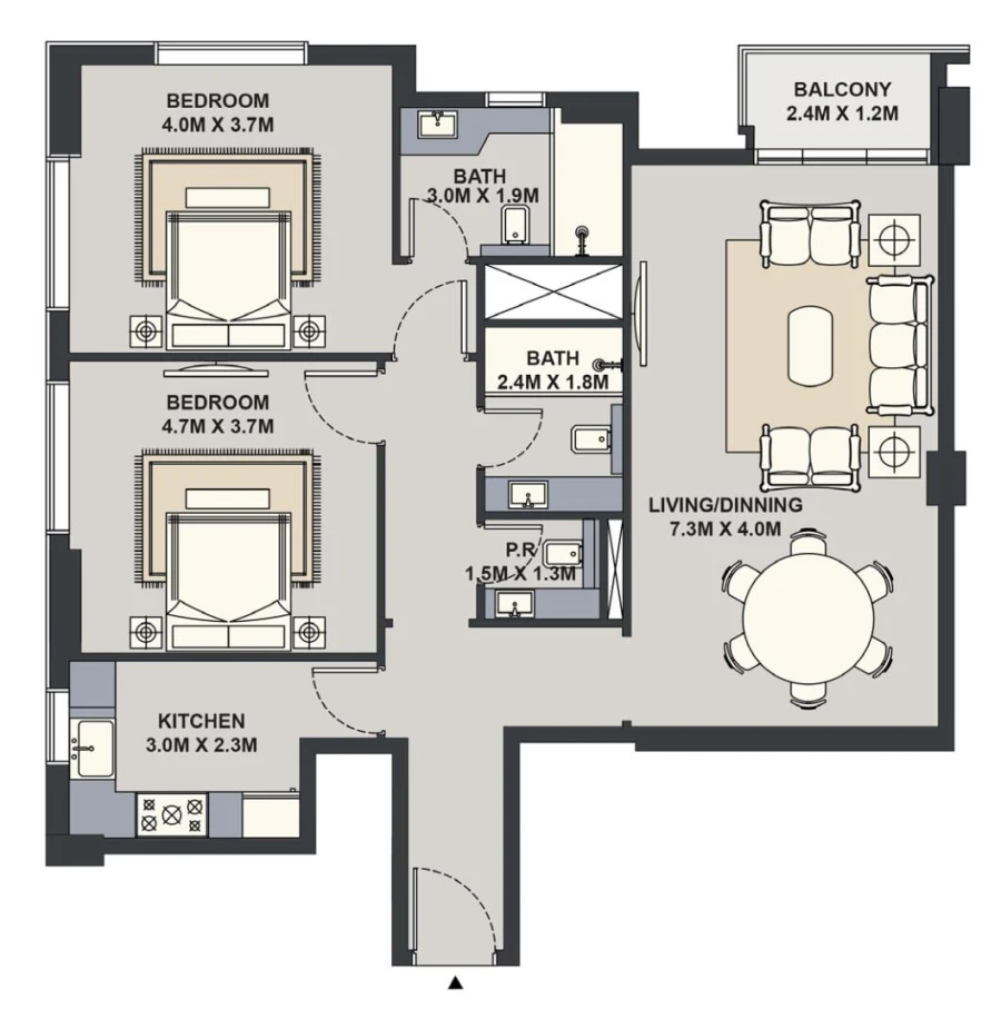 2 BR — 2 Bedroom Unit Series 01