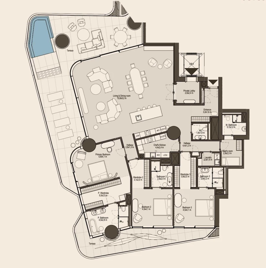 3 BR — 3 BEDROOM TYPE 1