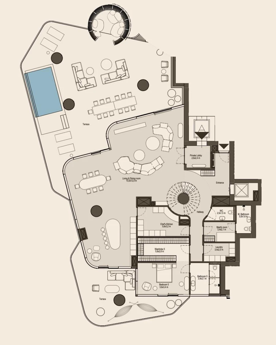 5 BR — 5 BEDROOM DUPLEX