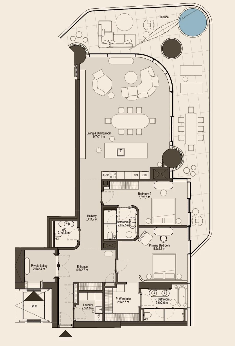 2 BR — 2 BEDROOM TYPE 1