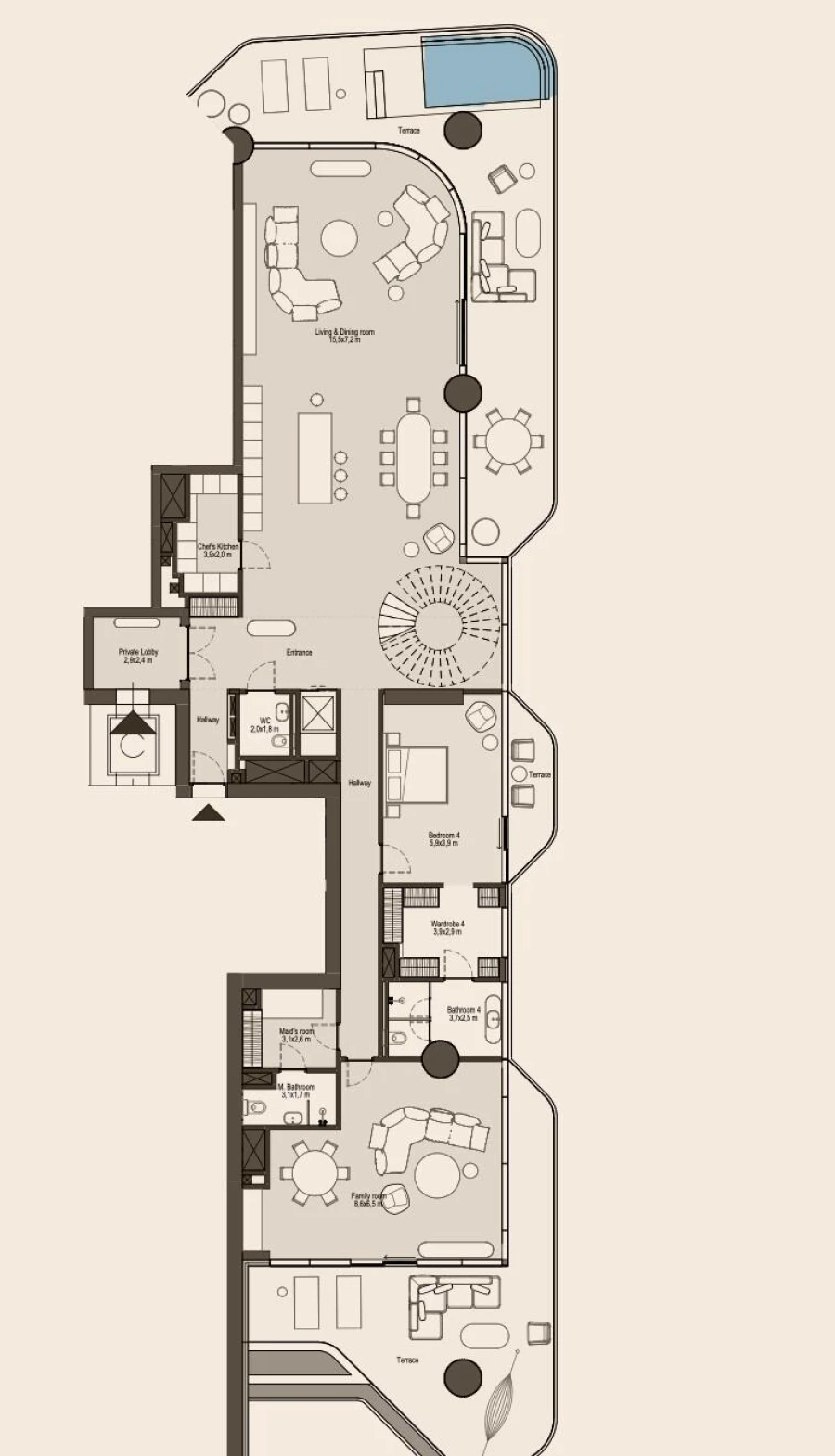 4 BR — 4 BEDROOM DUPLEX TYPE 5