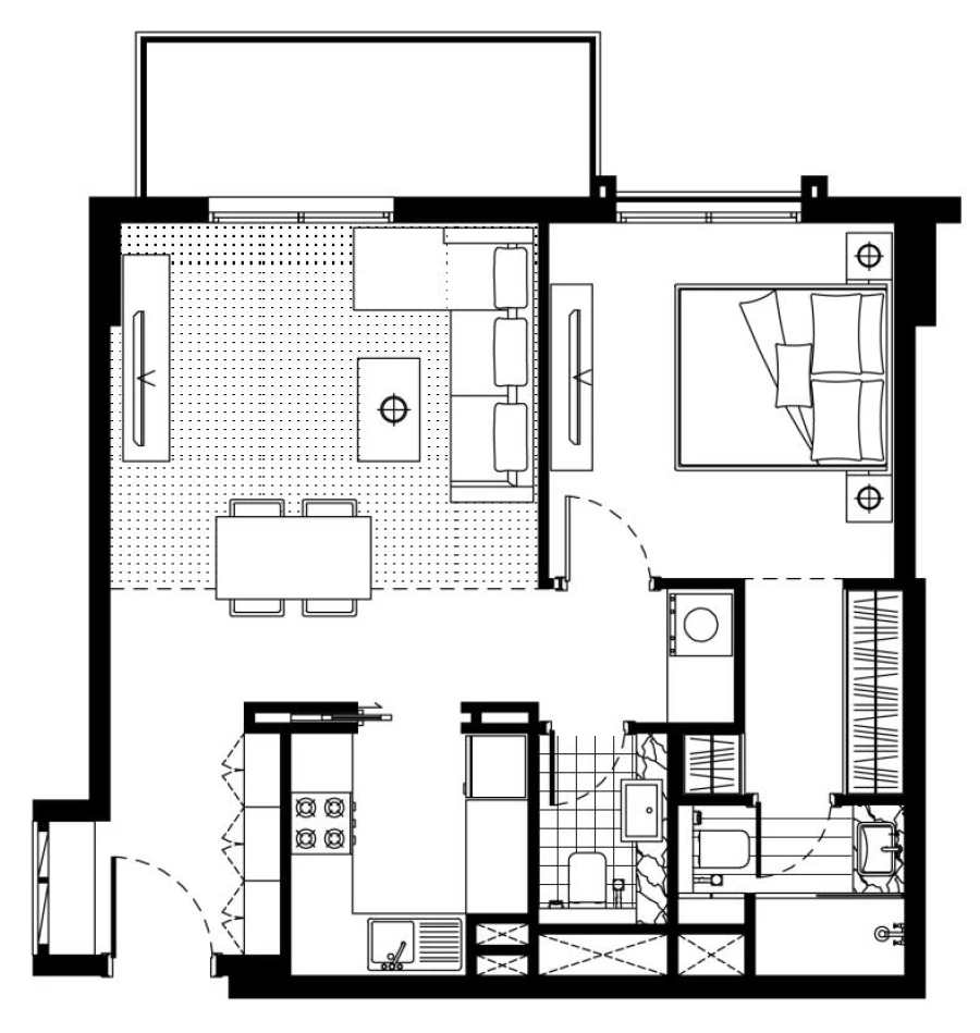 1 BR — One Bedroom Type B