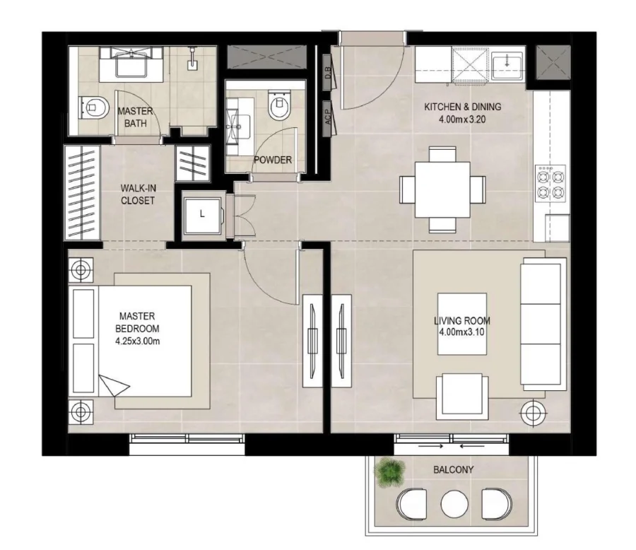 1 BR — 1 bedroom - Unit type A