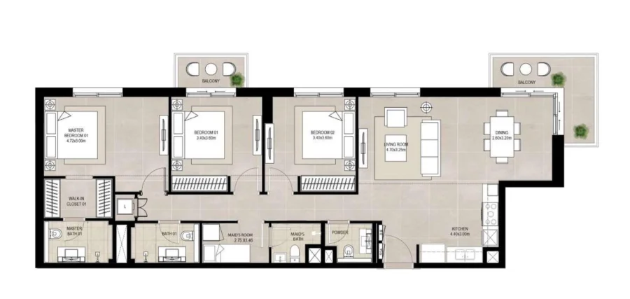 3 BR — 3 bedroom - Unit type A