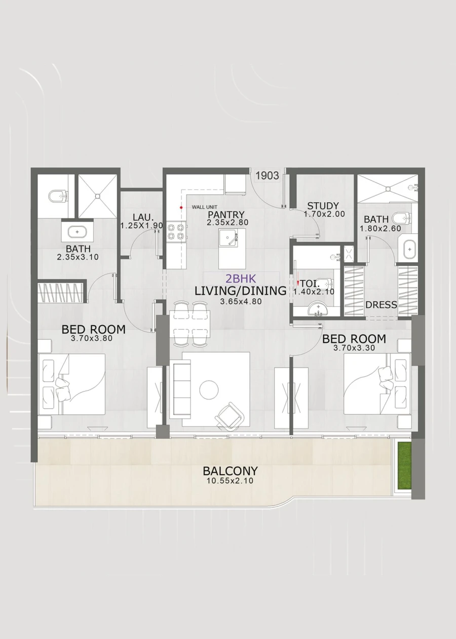 2 BR — 2 Bedroom Type A