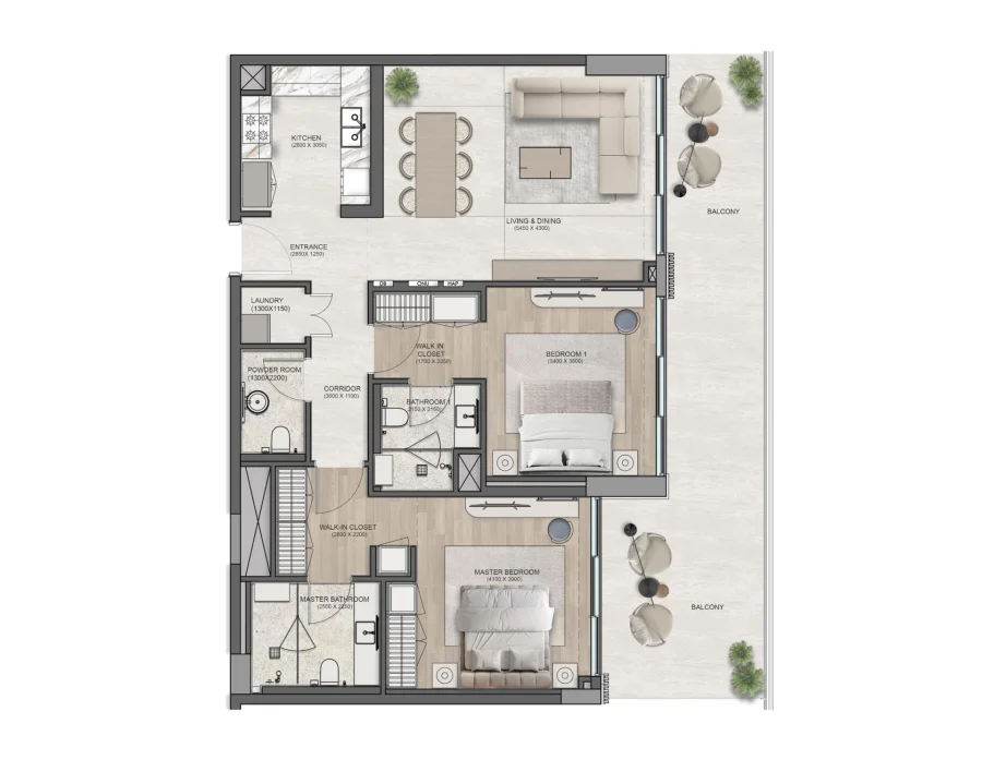 2 BR — 2 Bedroom - Type 1