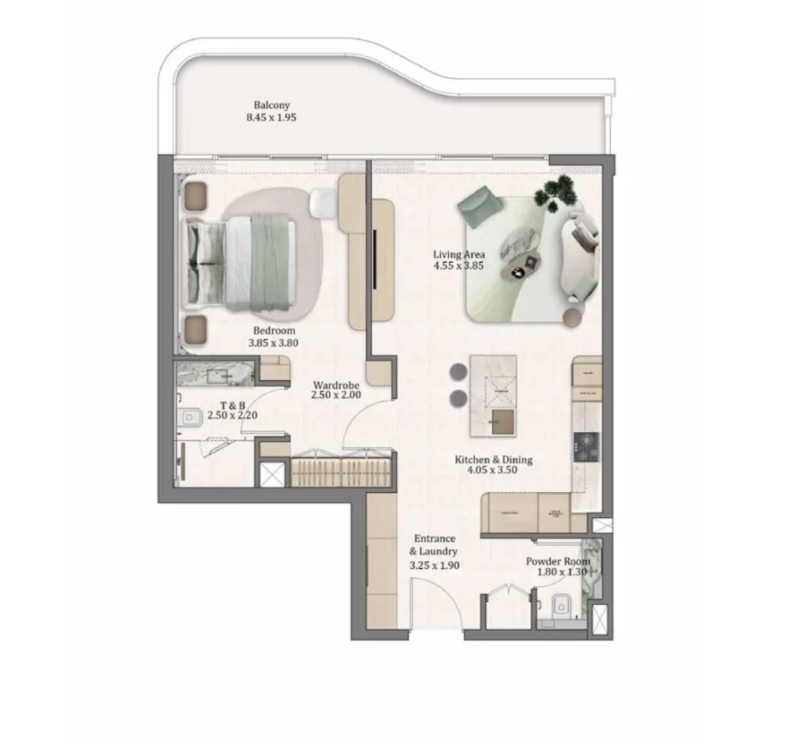 1 BR — 1 Bedroom Type 1