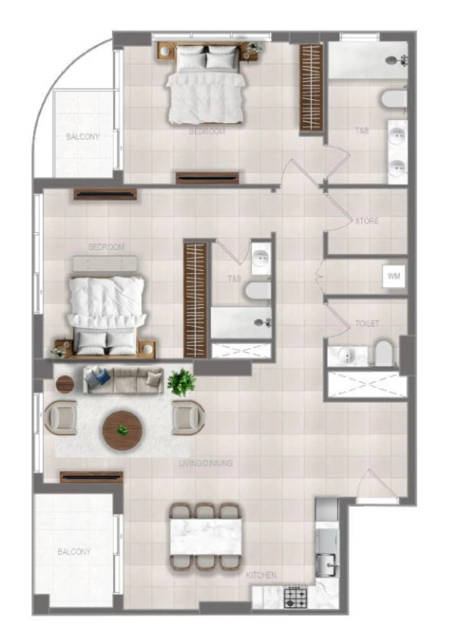 2 BR — 2 Bedroom Type B
