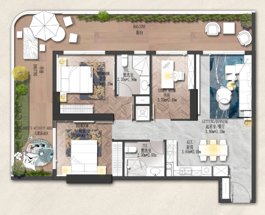 2 BR — 2 Bedroom Type A