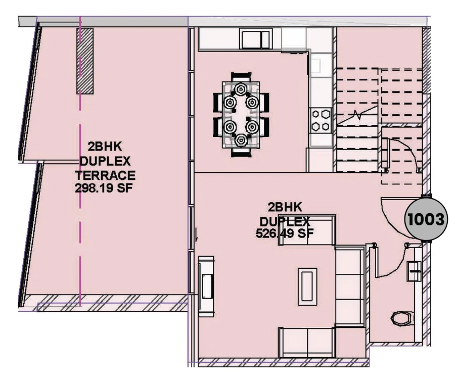 2 BR — 2 Bedroom Duplex Unit 1003