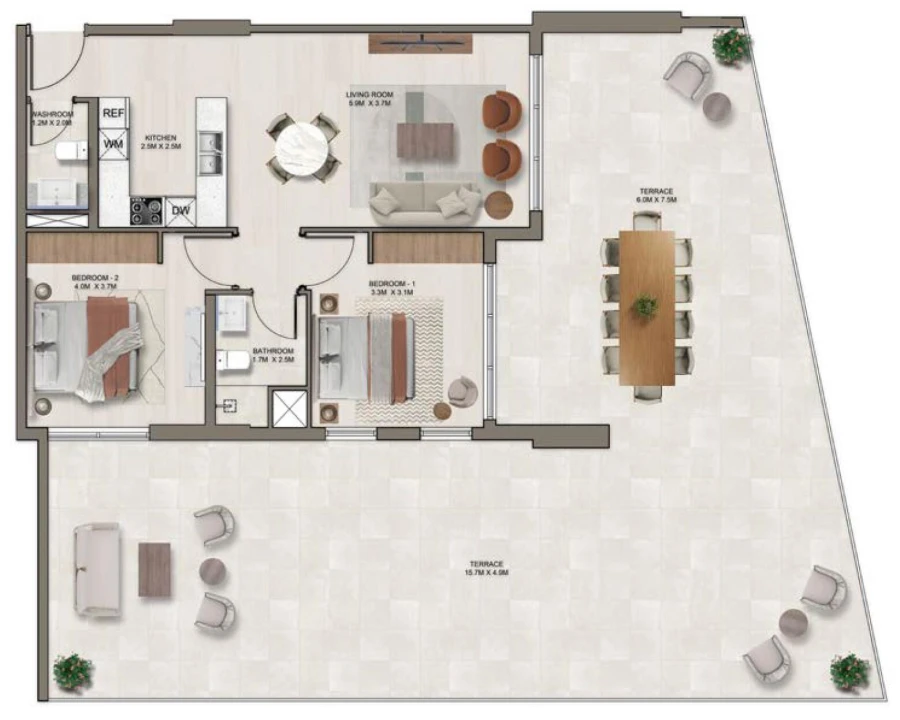 2 BR — 2 Bedroom Type B