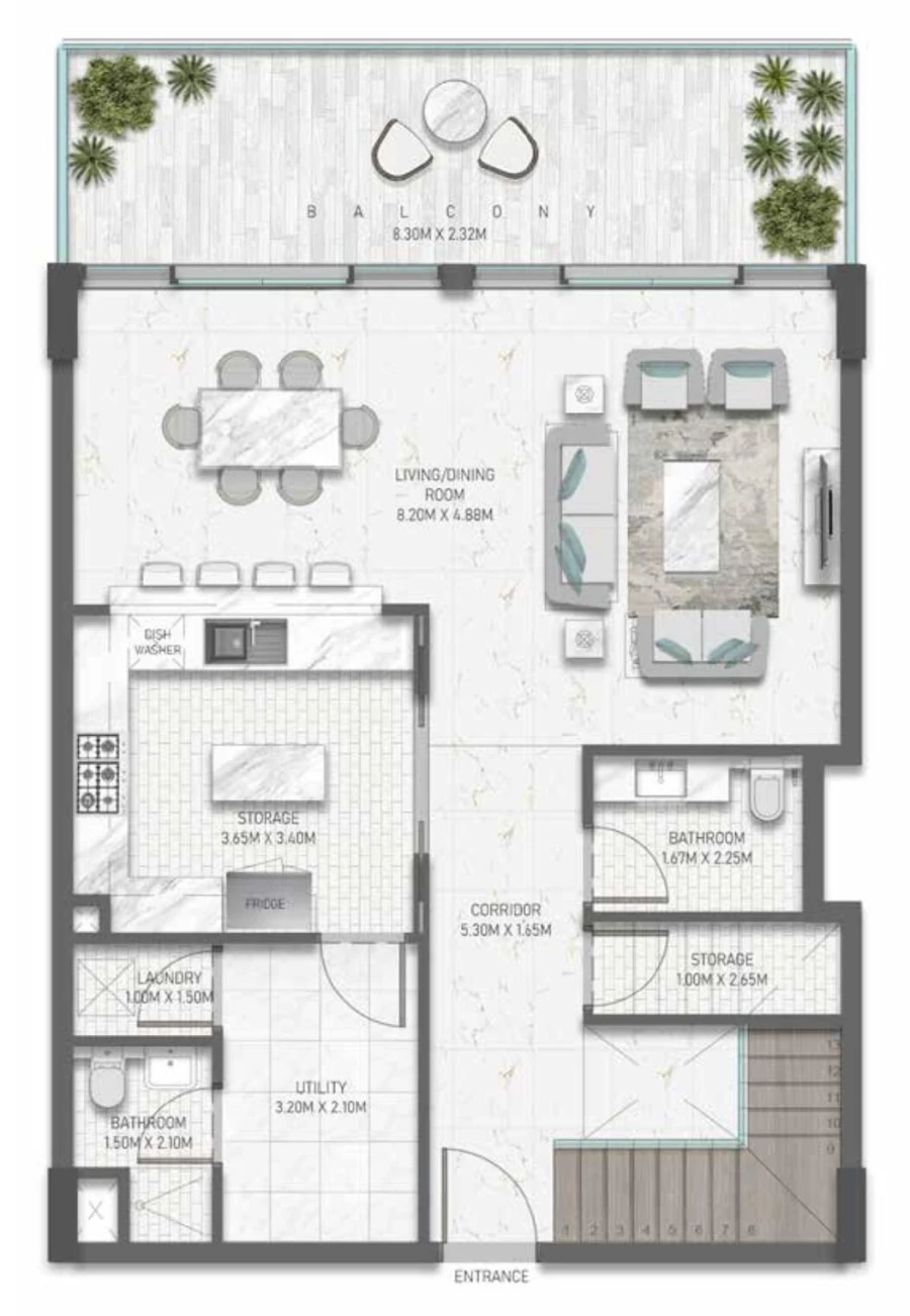 2 BR — 2 Bedroom Townhouse Type 1