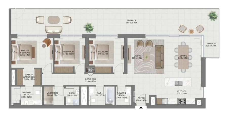 3 BR — 3 Bedroom Layout Type 1A.1
