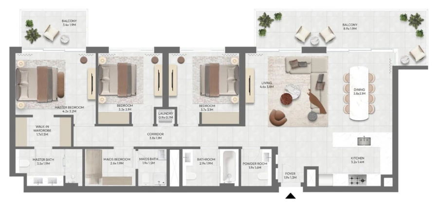 3 BR — 3 Bedroom Type C.4