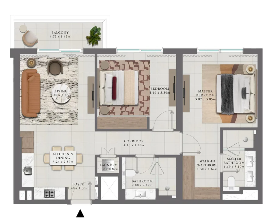2 BR — 2 Bedroom Type 1