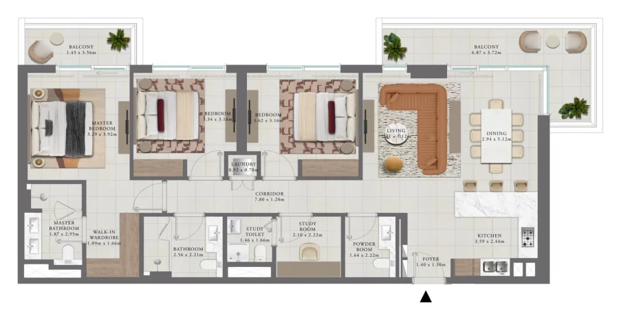 3 BR — 3 Bedroom Type 1